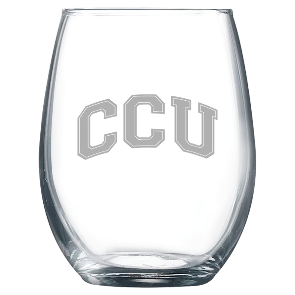 Colorado Christian University Polar Camel 9 oz. Stemless Wine Glass