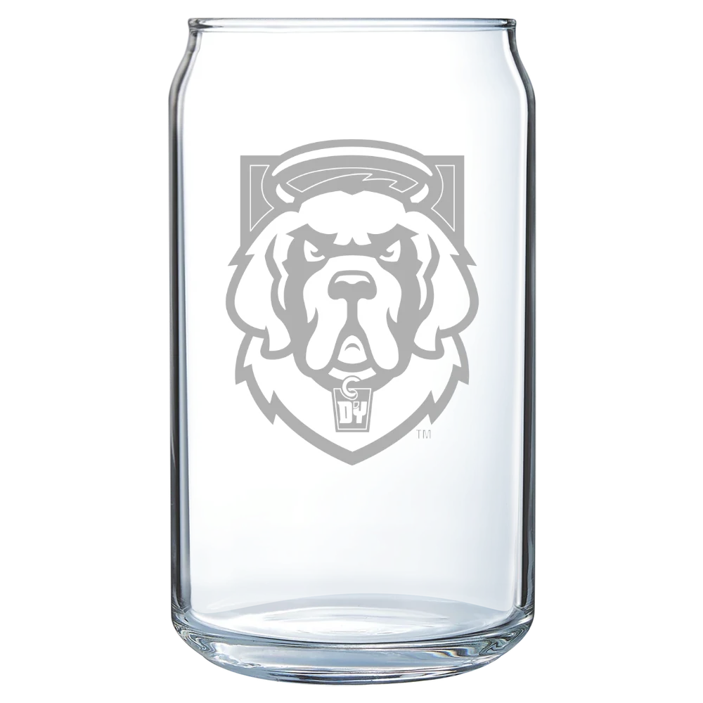 D'Youville University Polar Camel 16 oz. Can Glass