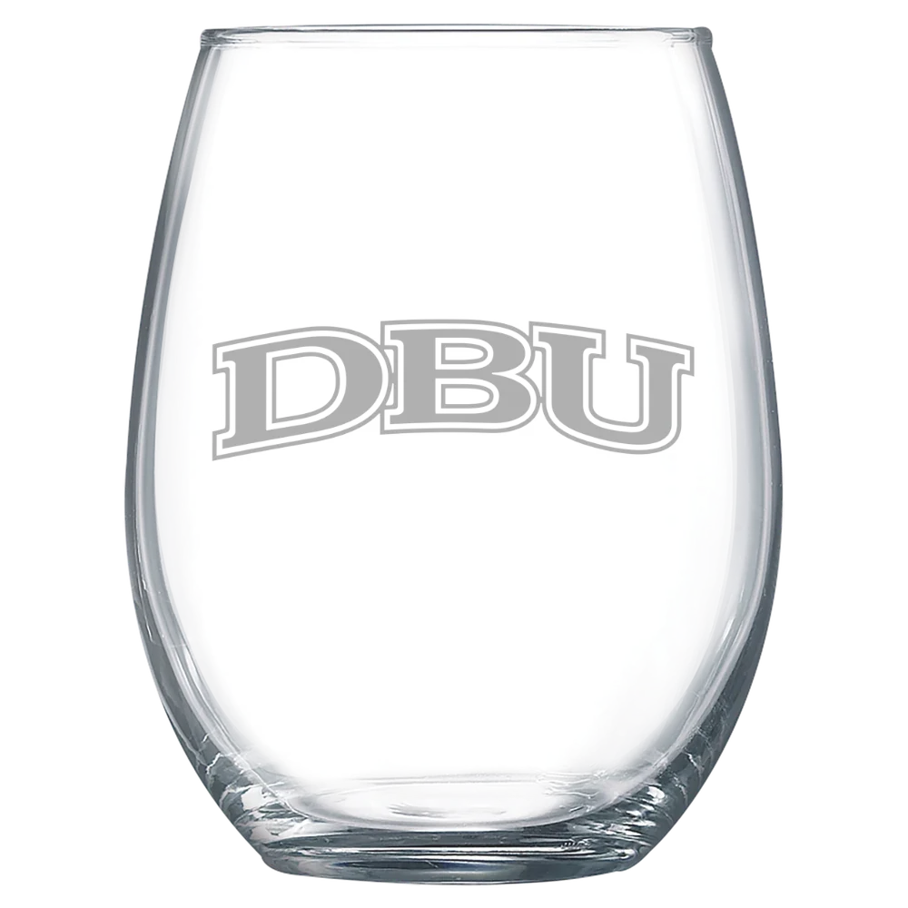 Dallas Baptist University Polar Camel 15 oz. Stemless Wine Glass