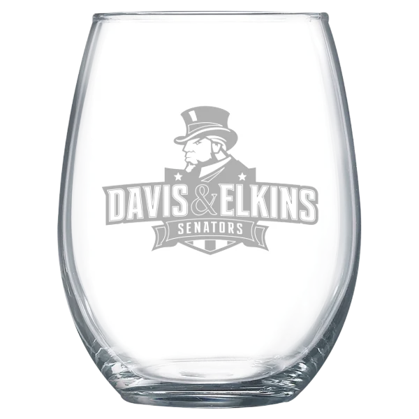 Davis & Elkins College Polar Camel 15 oz. Stemless Wine Glass