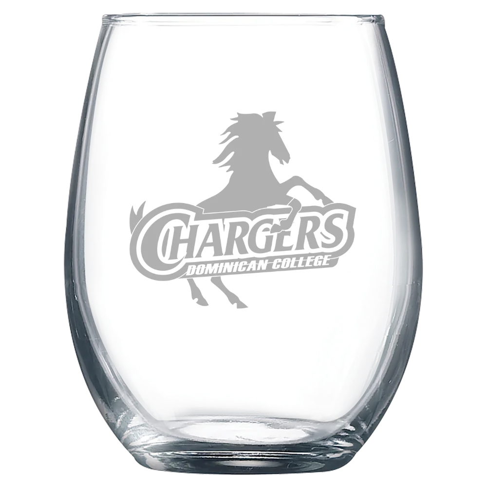 Dominican University New York Polar Camel 9 oz. Stemless Wine Glass