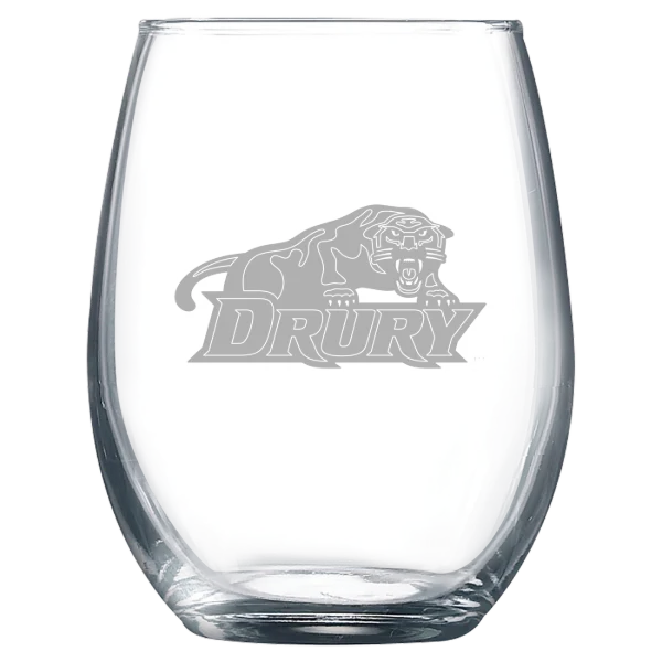 Drury University Polar Camel 9 oz. Stemless Wine Glass