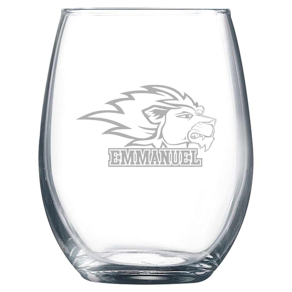 Emmanuel University (Georgia) Polar Camel 9 oz. Stemless Wine Glass