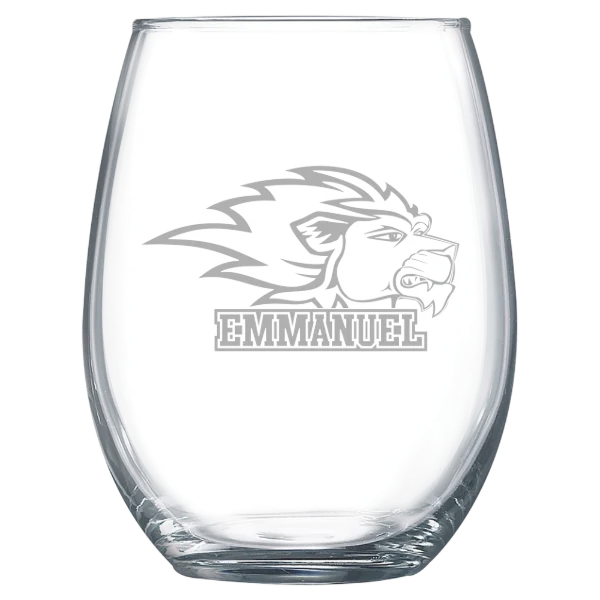 Emmanuel University (Georgia) Polar Camel 15 oz. Stemless Wine Glass