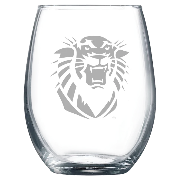 Fort Hays State University Polar Camel 9 oz. Stemless Wine Glass