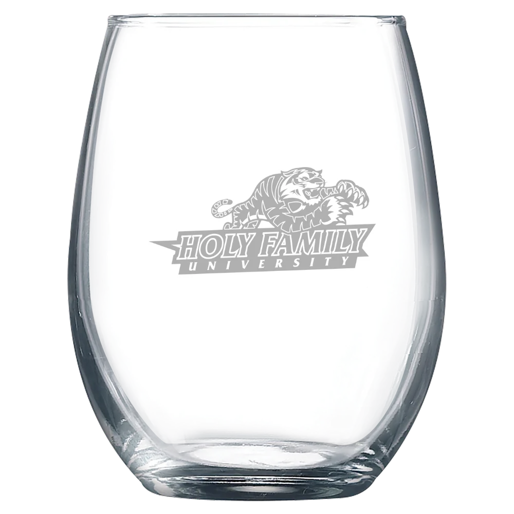 Holy Family University Polar Camel 9 oz. Stemless Wine Glass