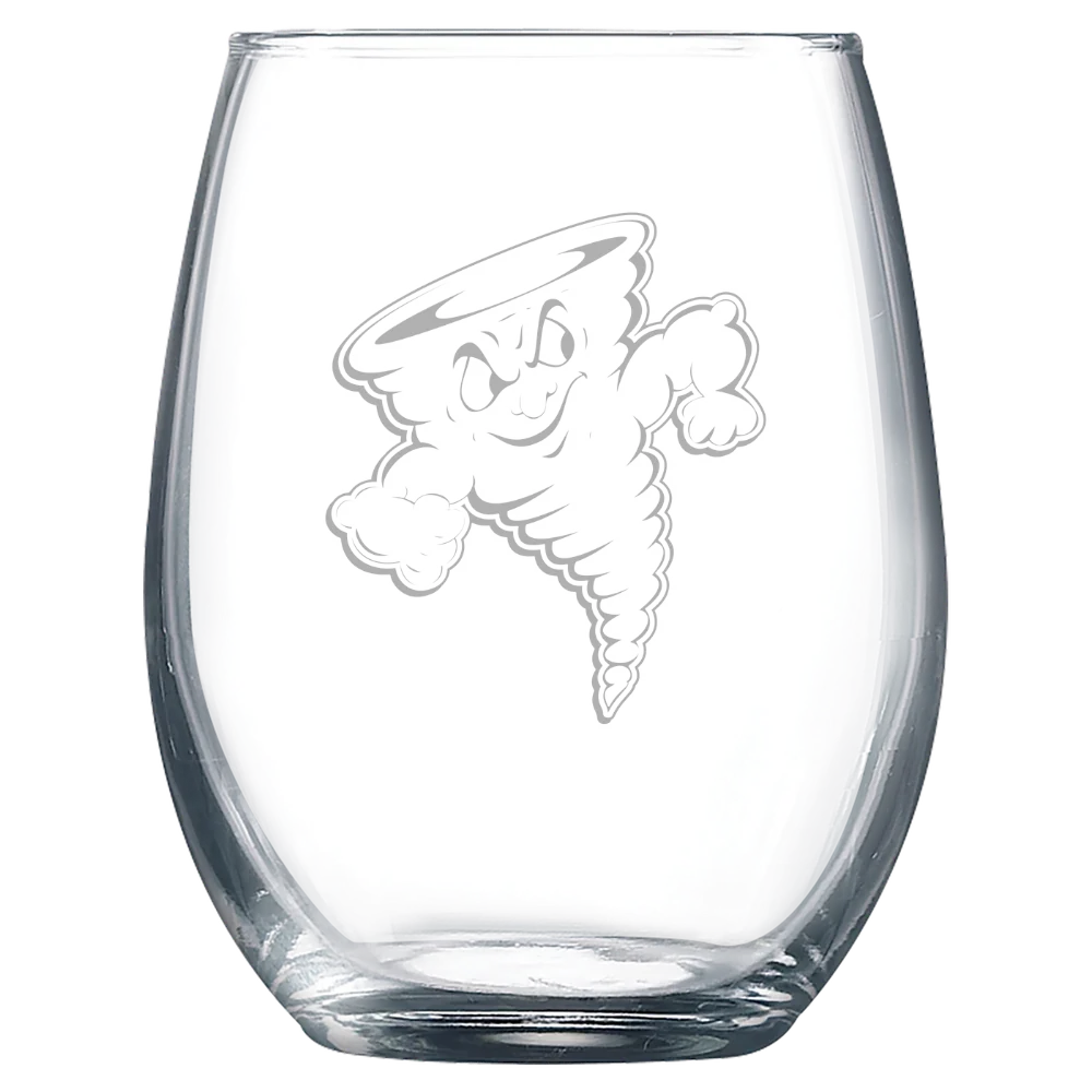 Lake Erie College Polar Camel 9 oz. Stemless Wine Glass