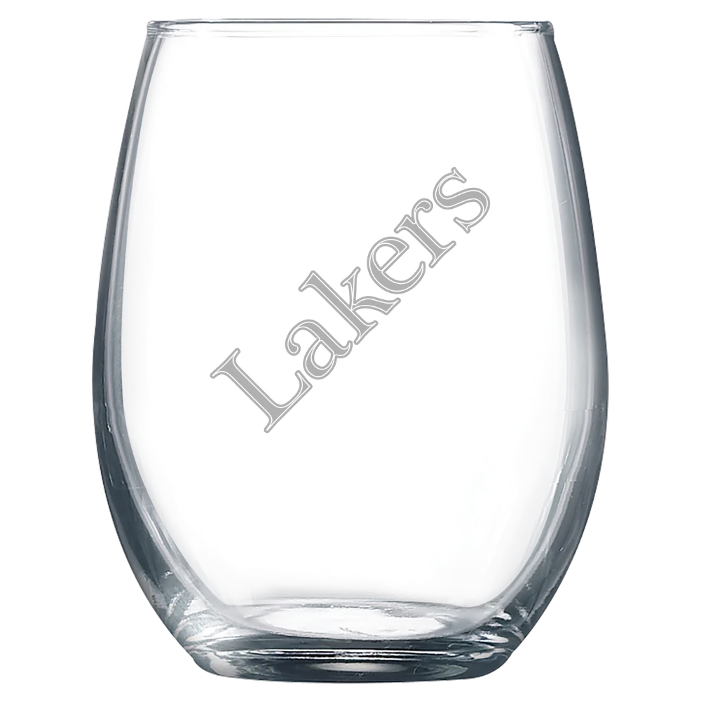 Lake Superior State University Polar Camel 9 oz. Stemless Wine Glass