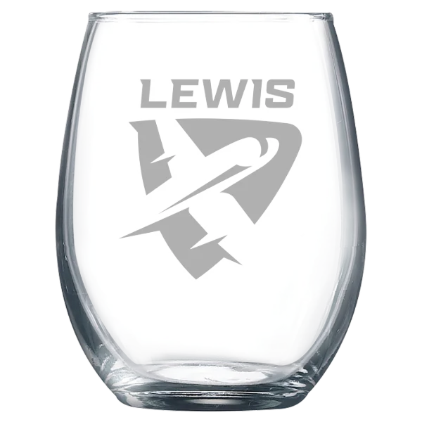 Lewis University Polar Camel 9 oz. Stemless Wine Glass