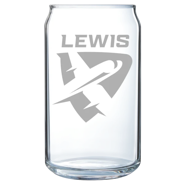 Lewis University Polar Camel 16 oz. Can Glass
