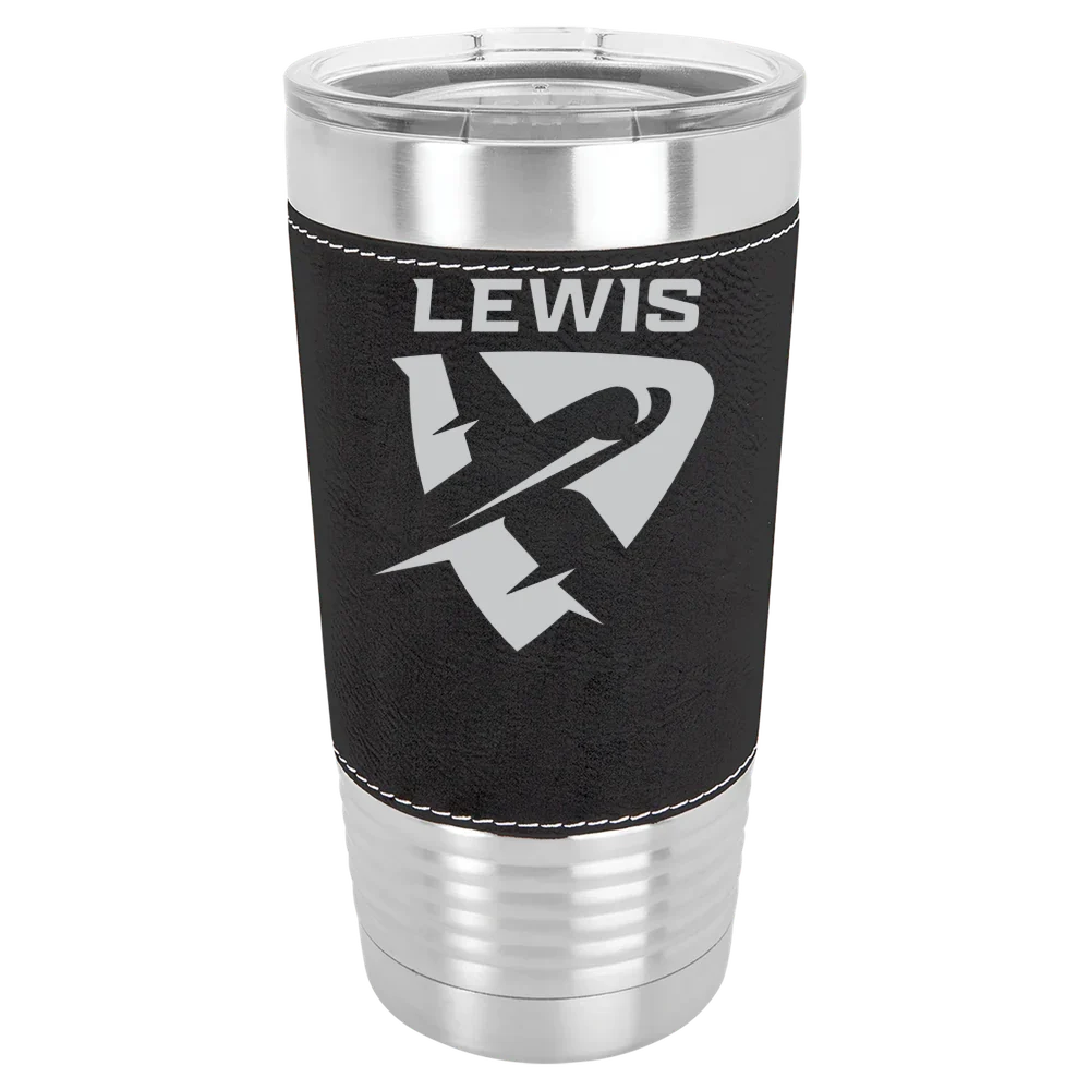 Lewis University Polar Camel 20 oz. Leatherette Grip Tumbler with Standard Lid