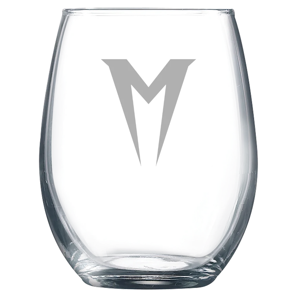 Menlo College Polar Camel 9 oz. Stemless Wine Glass