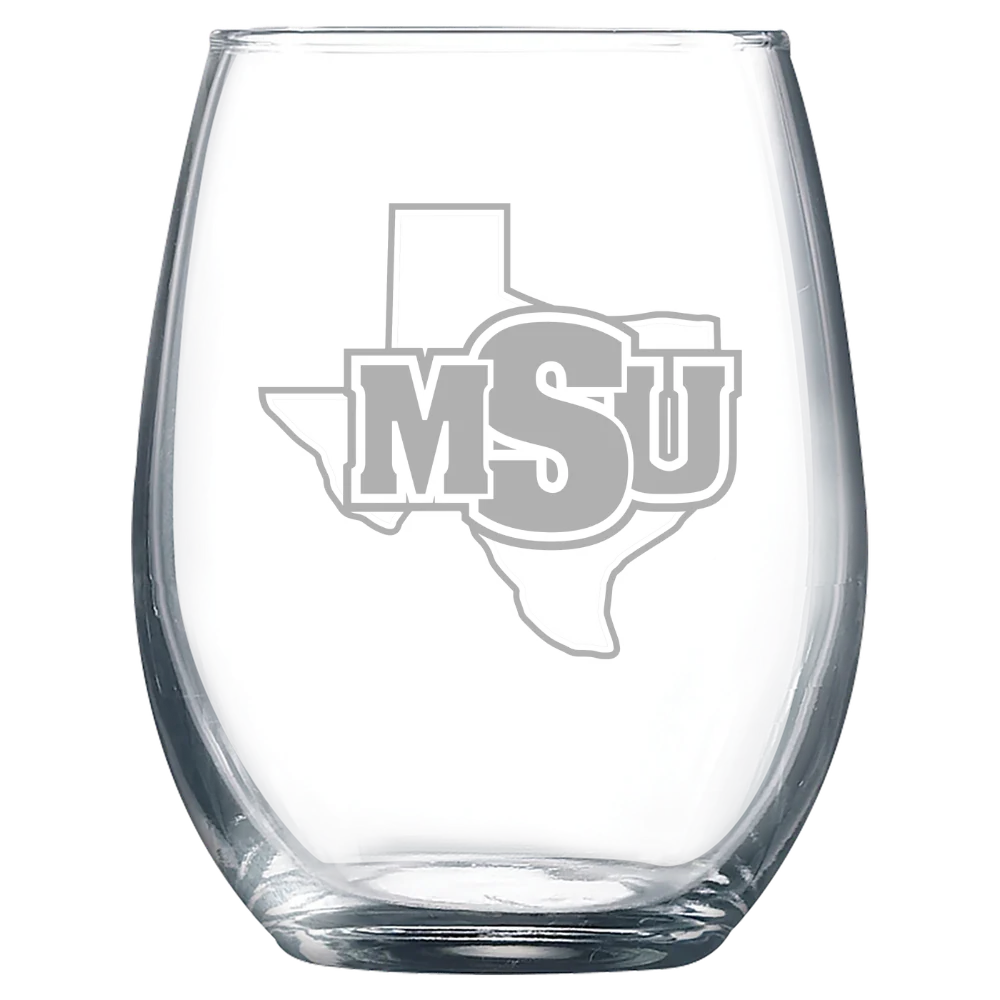 Midwestern State University Polar Camel 9 oz. Stemless Wine Glass