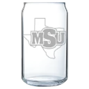 Midwestern State University Polar Camel 16 oz. Can Glass