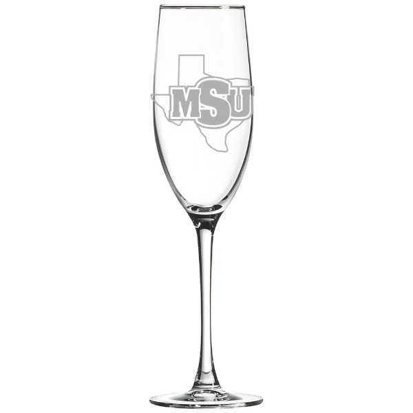 Midwestern State University Polar Camel 8 oz. Champagne Flute