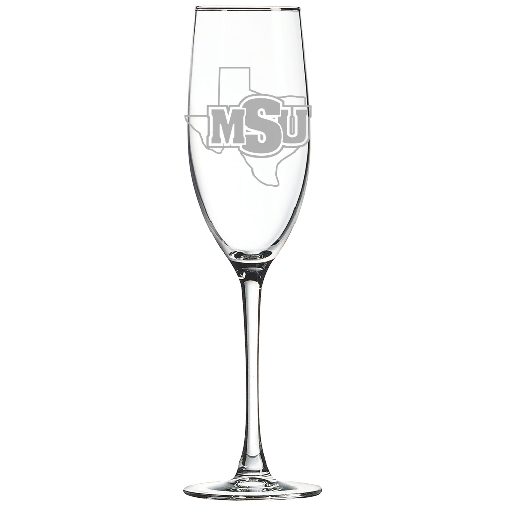 Midwestern State University Polar Camel 8 oz. Champagne Flute