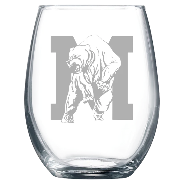Miles College Polar Camel 9 oz. Stemless Wine Glass