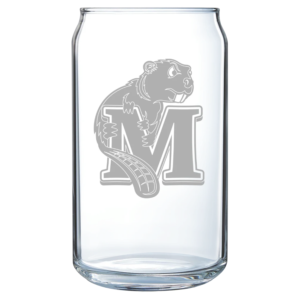 Minot State University Polar Camel 16 oz. Can Glass