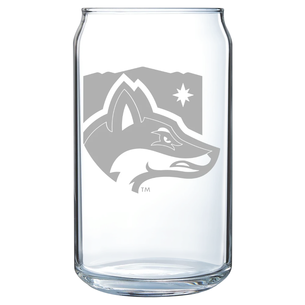 North Greenville University Polar Camel 16 oz. Can Glass