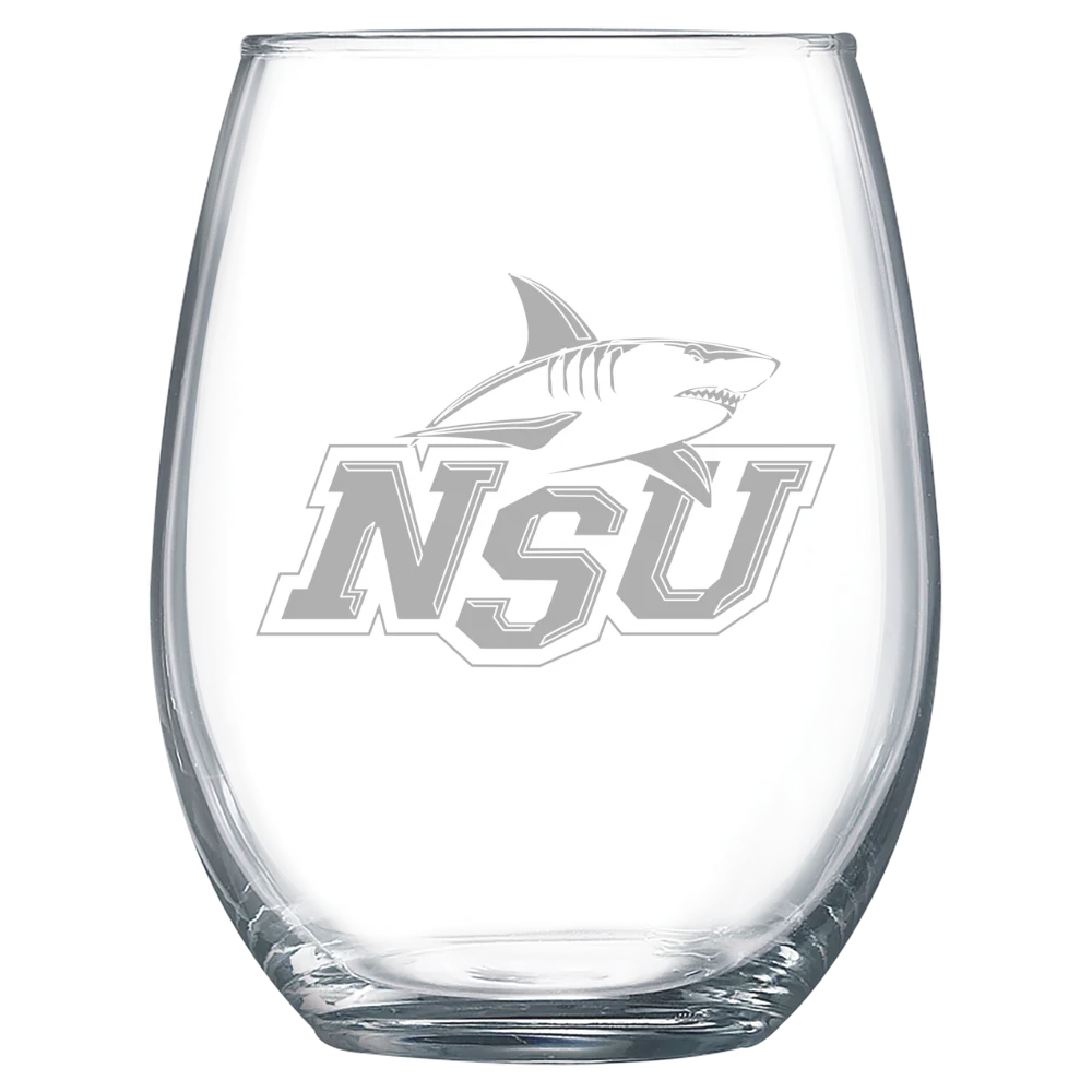 Nova Southeastern University Polar Camel 15 oz. Stemless Wine Glass