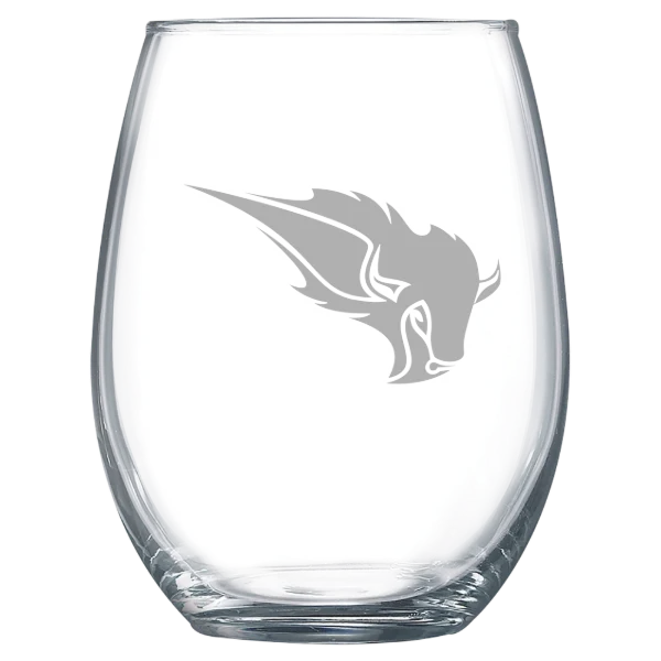 Oklahoma Baptist University Polar Camel 15 oz. Stemless Wine Glass