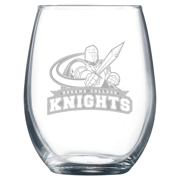 Queens College (New York) Polar Camel 9 oz. Stemless Wine Glass