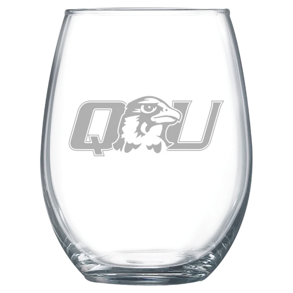 Quincy University Polar Camel 15 oz. Stemless Wine Glass