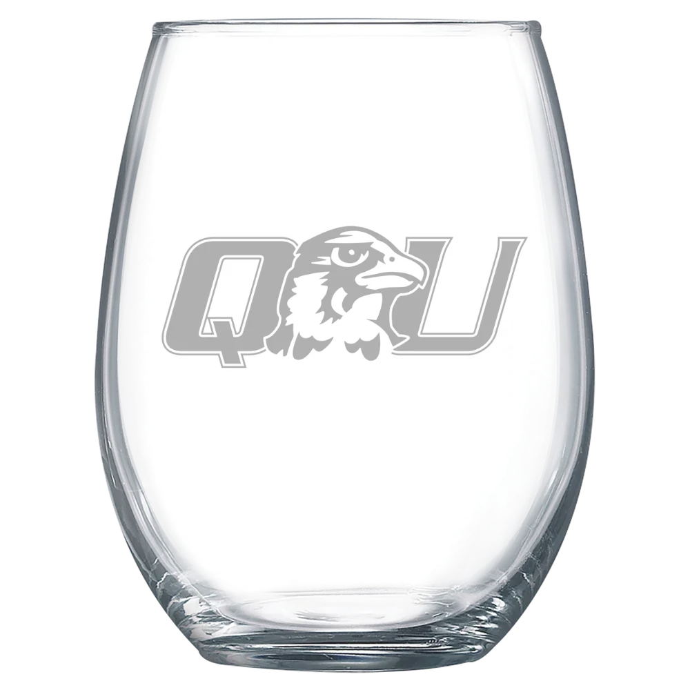 Quincy University Polar Camel 15 oz. Stemless Wine Glass
