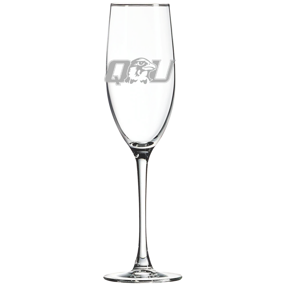 Quincy University Polar Camel 8 oz. Champagne Flute