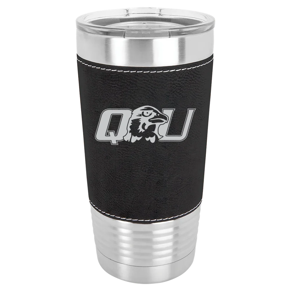 Quincy University Polar Camel 20 oz. Leatherette Grip Tumbler with Standard Lid