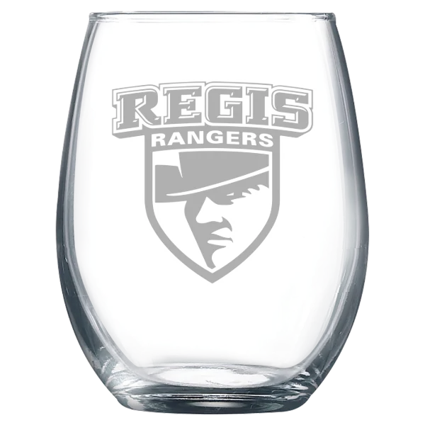Regis University (Colorado) Polar Camel 9 oz. Stemless Wine Glass