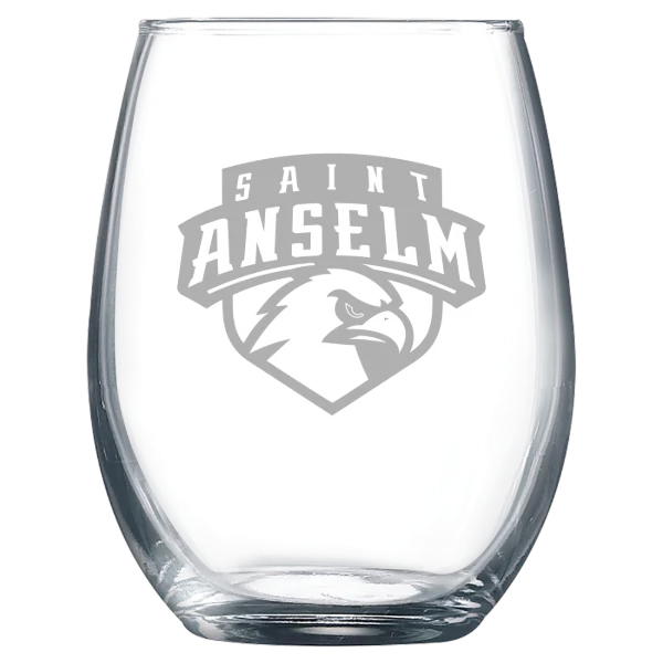 Saint Anselm College Polar Camel 9 oz. Stemless Wine Glass