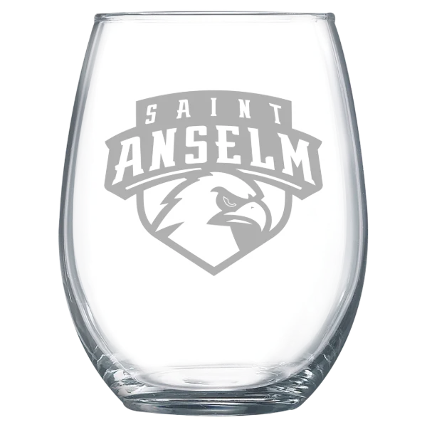 Saint Anselm College Polar Camel 15 oz. Stemless Wine Glass