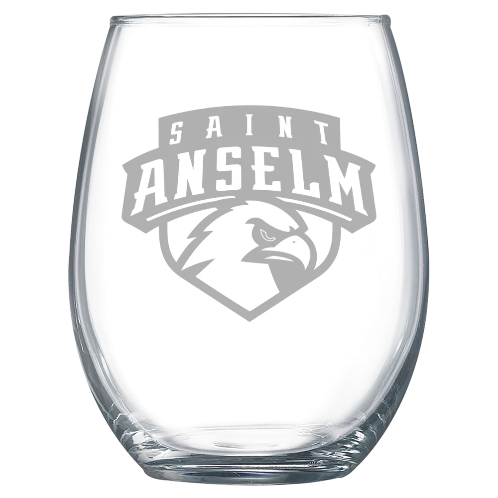 Saint Anselm College Polar Camel 15 oz. Stemless Wine Glass