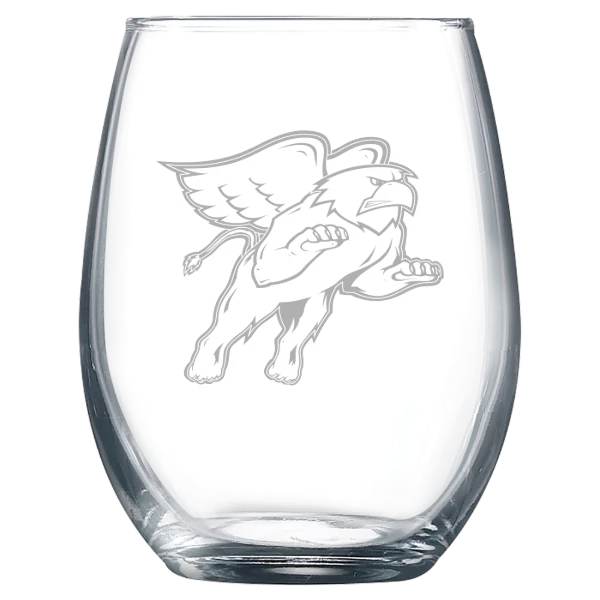 Seton Hill University Polar Camel 9 oz. Stemless Wine Glass