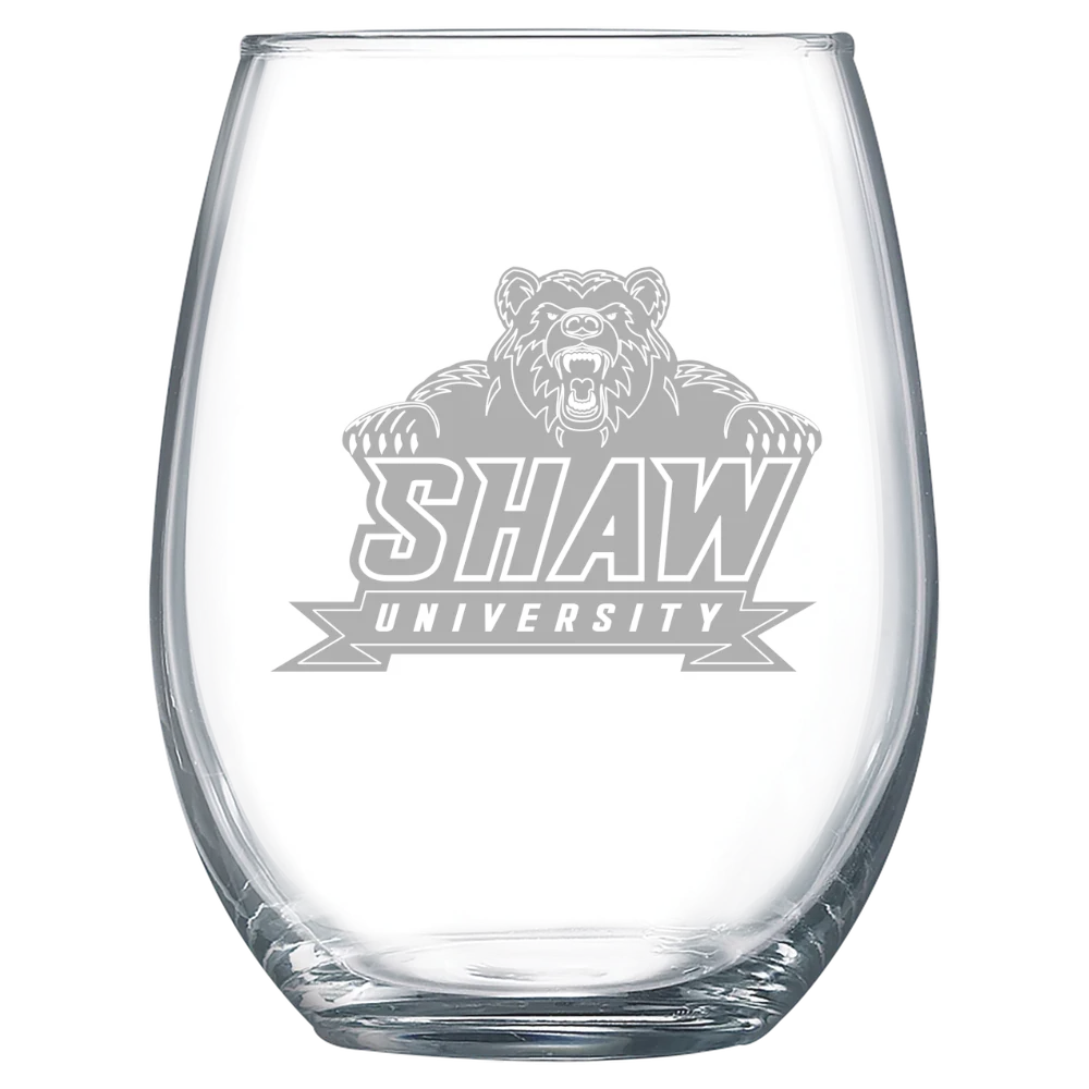 Shaw University Polar Camel 15 oz. Stemless Wine Glass
