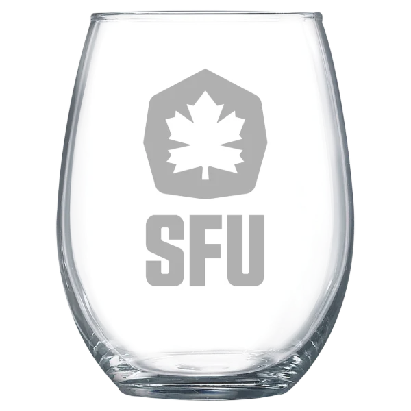 Simon Fraser University Polar Camel 15 oz. Stemless Wine Glass