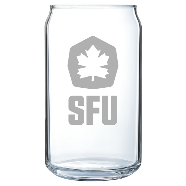 Simon Fraser University Polar Camel 16 oz. Can Glass