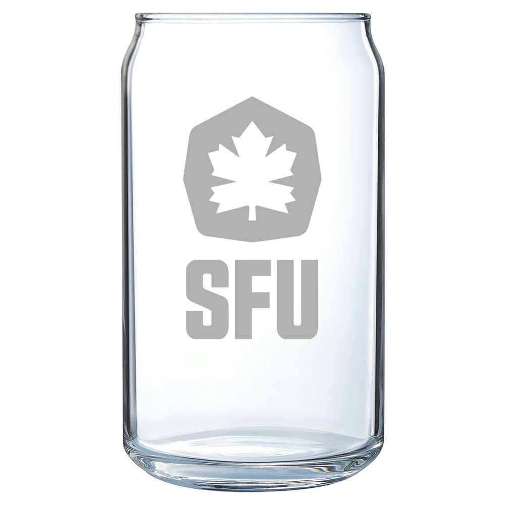 Simon Fraser University Polar Camel 16 oz. Can Glass