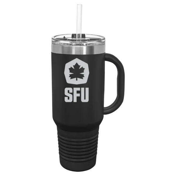 Simon Fraser University Polar Camel 40 oz. Travel Mug with Snap Lid & Straw