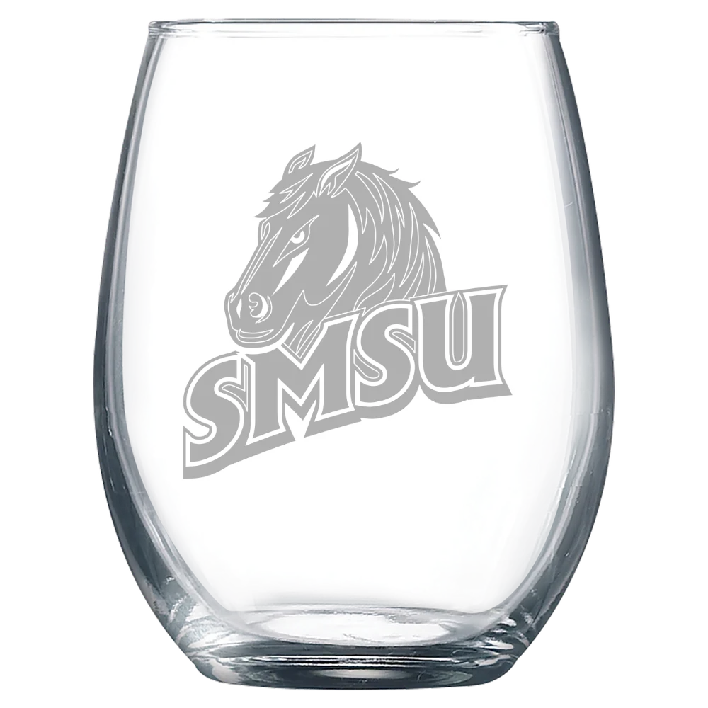 Southwest Minnesota State University Polar Camel 9 oz. Stemless Wine Glass