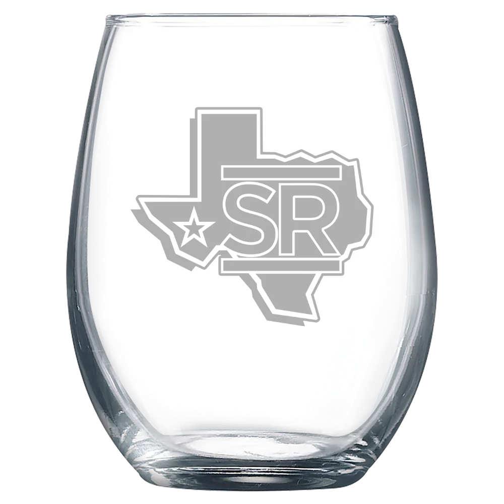 Sul Ross State University Polar Camel 9 oz. Stemless Wine Glass