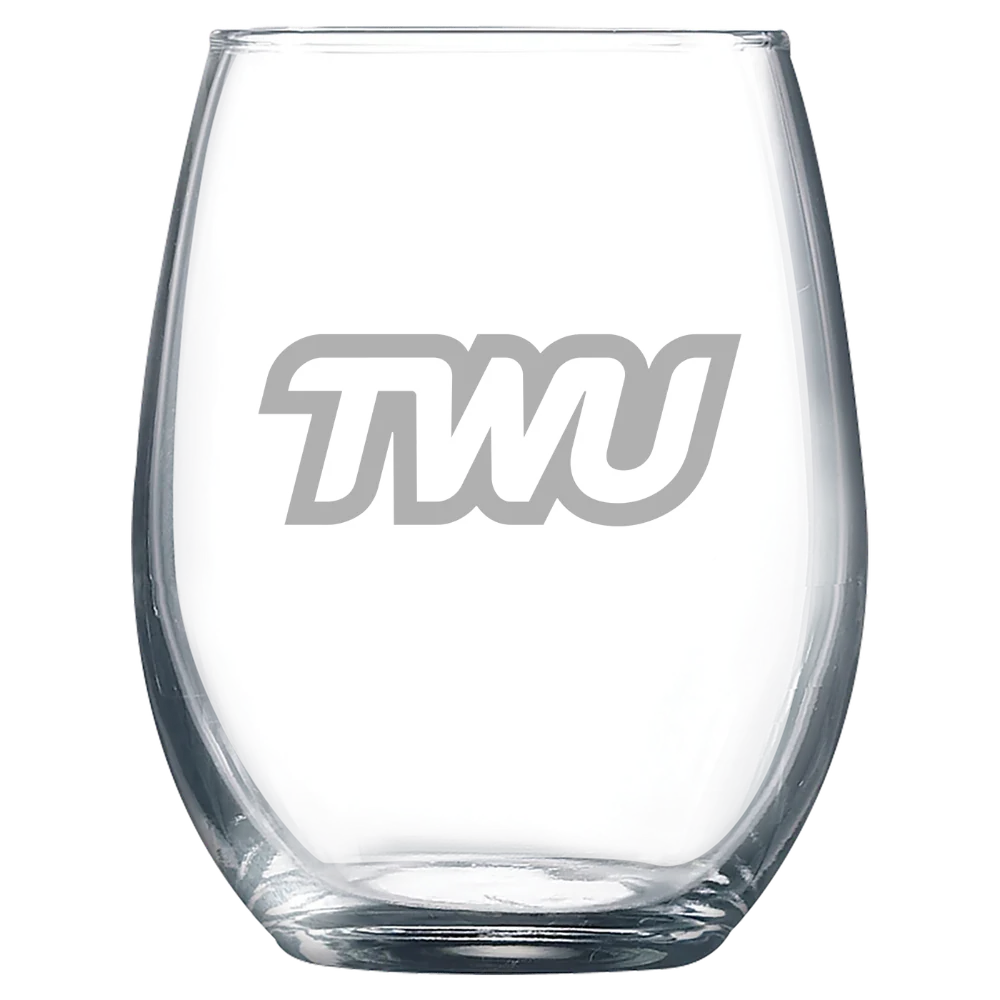 Texas Woman's University Polar Camel 9 oz. Stemless Wine Glass