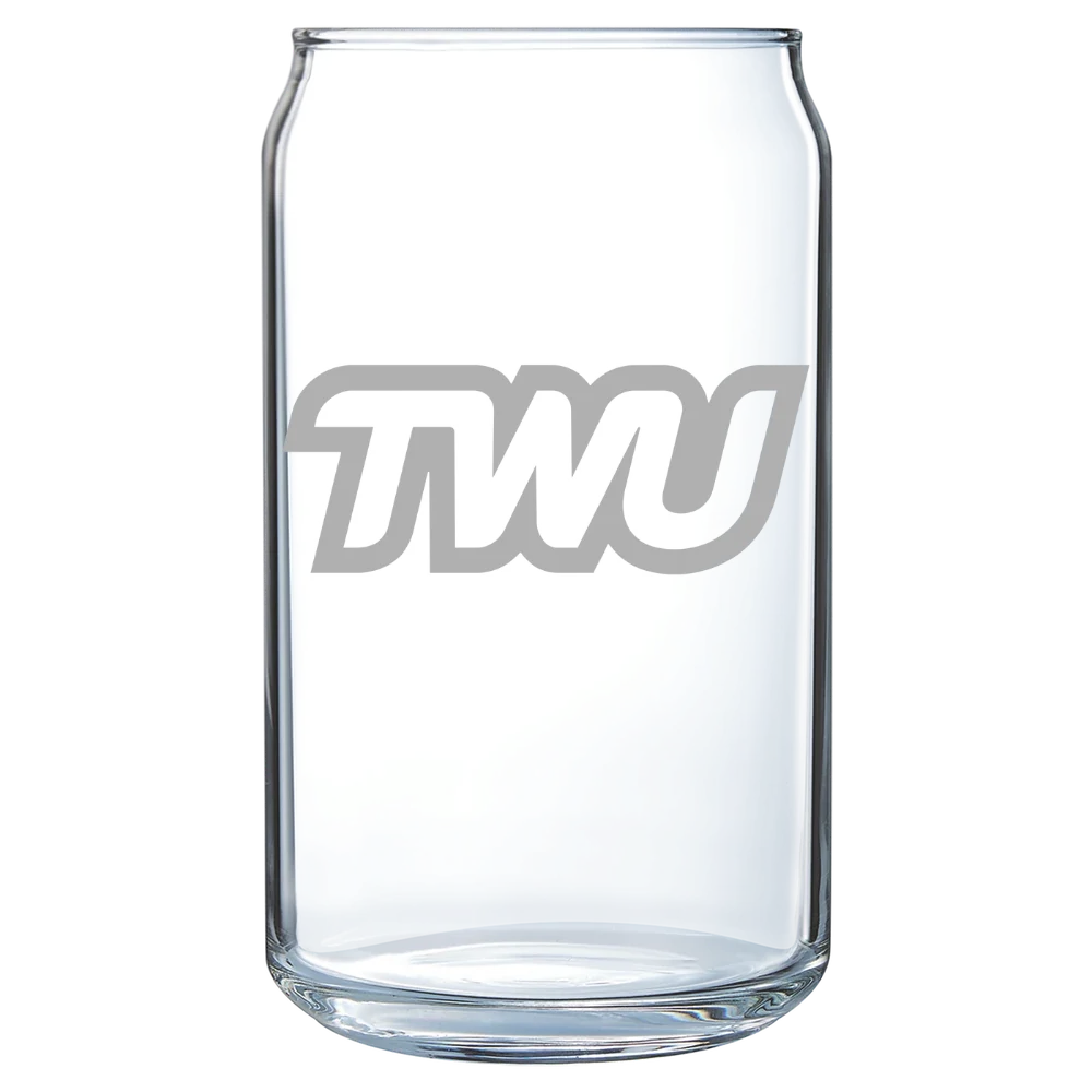 Texas Woman's University Polar Camel 16 oz. Can Glass