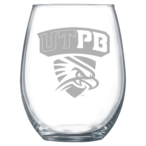 The University of Texas Permian Basin Polar Camel 15 oz. Stemless Wine Glass