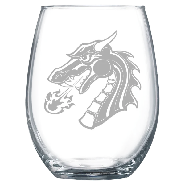 Tiffin University Polar Camel 15 oz. Stemless Wine Glass
