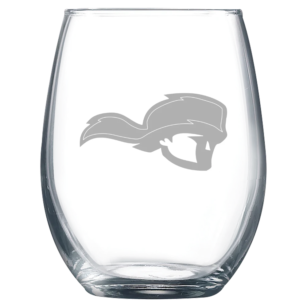 Tusculum University Polar Camel 9 oz. Stemless Wine Glass