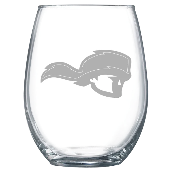 Tusculum University Polar Camel 15 oz. Stemless Wine Glass