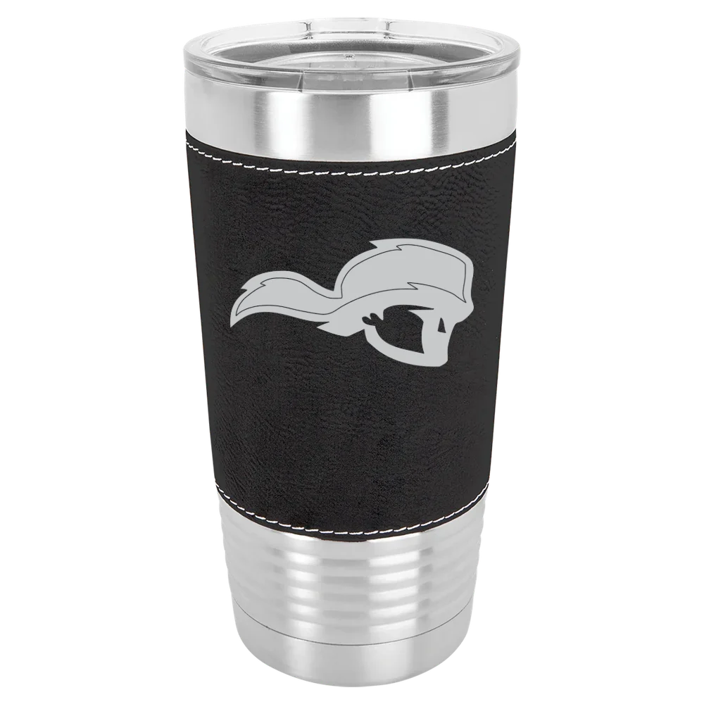 Tusculum University Polar Camel 20 oz. Leatherette Grip Tumbler with Standard Lid