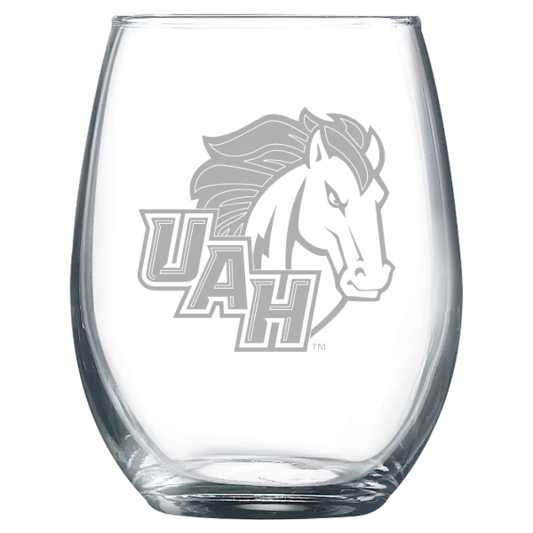 University of Alabama in Huntsville Polar Camel 9 oz. Stemless Wine Glass